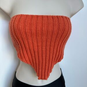 Forever 21 Ribbed Knit Bandeau Tube crop top. Size Small.
